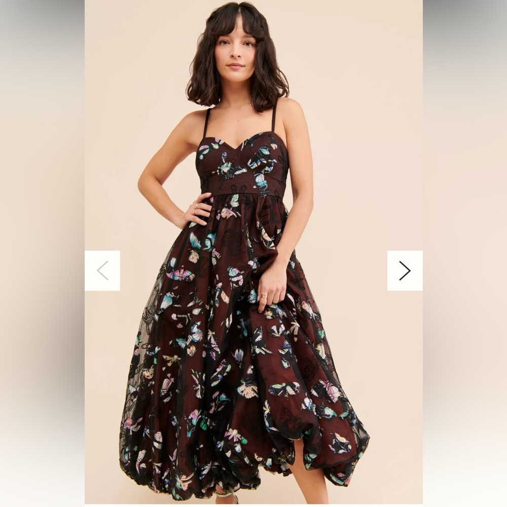 🦋 Anthropologie Geisha Designs Butterfly Appliqué Bubble Dress 🦋